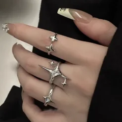 Rings*Boogzel Clothing Y2K Shining Star Ring Silver