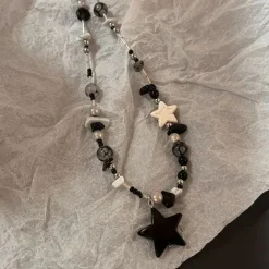 Necklaces & Chokers*Boogzel Clothing Y2K Star Beaded Necklace Black