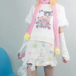 Other*Boogzel Clothing Y2K Star Fairy Fuzzy Scarf