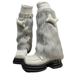 Other*Boogzel Clothing Y2K Star Fuzzy Leg Warmers