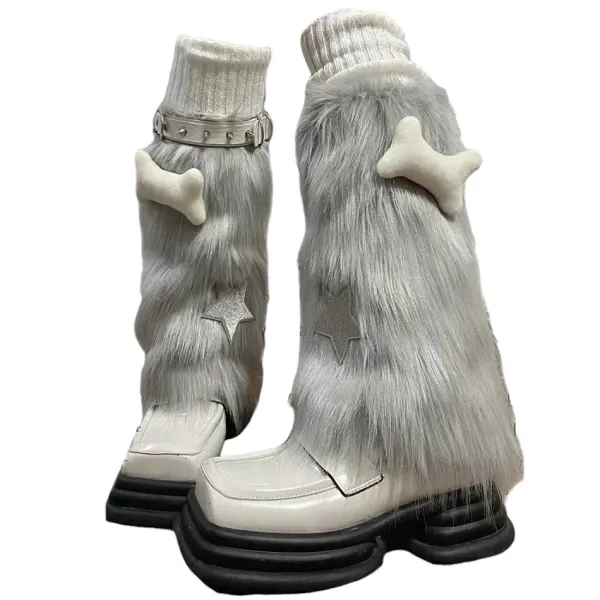 Other*Boogzel Clothing Y2K Star Fuzzy Leg Warmers