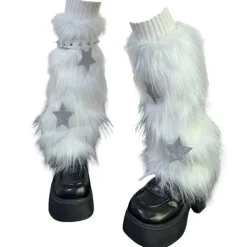 Other*Boogzel Clothing Y2K Star Fuzzy Leg Warmers