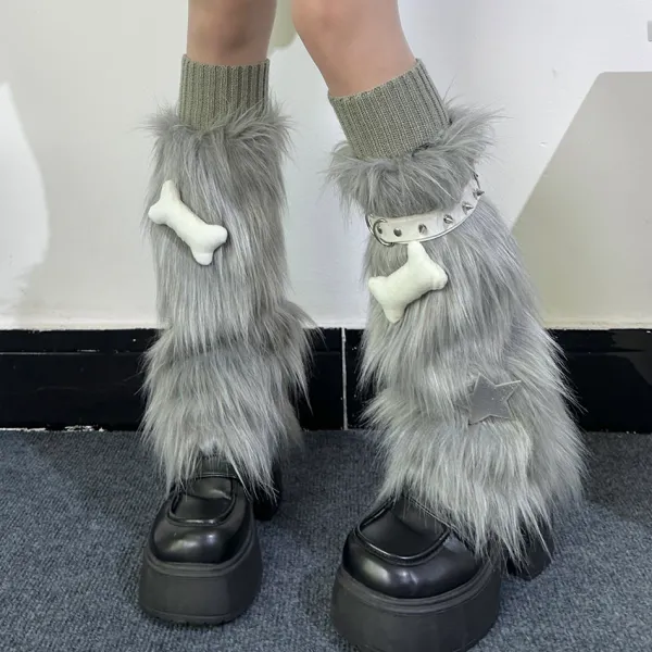Other*Boogzel Clothing Y2K Star Fuzzy Leg Warmers
