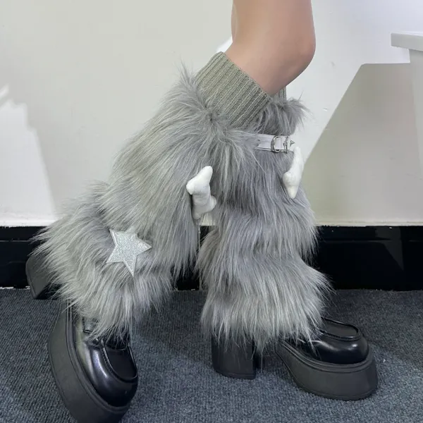 Other*Boogzel Clothing Y2K Star Fuzzy Leg Warmers
