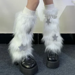 Other*Boogzel Clothing Y2K Star Fuzzy Leg Warmers