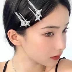 Hair Accessories*Boogzel Clothing Y2K Star Hair Clips Silver