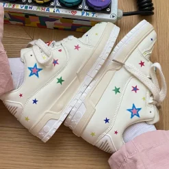 Aesthetic Sneakers*Boogzel Clothing Y2K Star Sneakers White