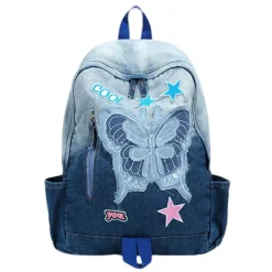 Bags & Purses*Boogzel Clothing Y2K Style Butterfly Denim Backpack Blue