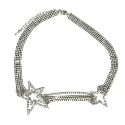 Necklaces & Chokers*Boogzel Clothing Y2K Style Crystal Star Necklace Silver