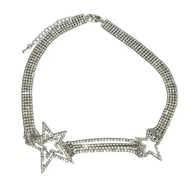 Necklaces & Chokers*Boogzel Clothing Y2K Style Crystal Star Necklace Silver
