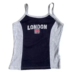 Y2K Tops*Boogzel Clothing Y2K Style London England Tank Top Grey/blue