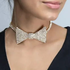 Necklaces & Chokers*Boogzel Clothing Y2K Style Rhinestone Bow Necklace
