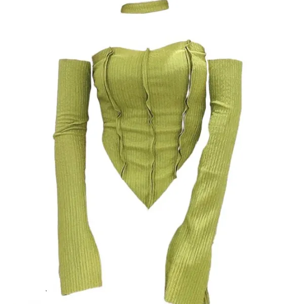 Long Sleeve Tops*Boogzel Clothing Y2K Top & Gloves Set