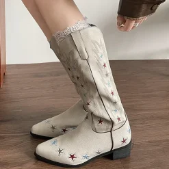 Boots / Platform Boots*Boogzel Clothing Y2K Western Star Boots Beige