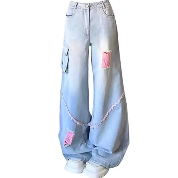 Jeans*Boogzel Clothing Y2K Wide Leg Jeans Blue