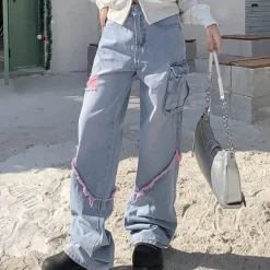 Jeans*Boogzel Clothing Y2K Wide Leg Jeans Blue