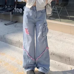Jeans*Boogzel Clothing Y2K Wide Leg Jeans Blue