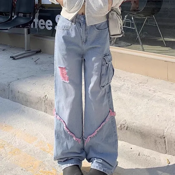 Jeans*Boogzel Clothing Y2K Wide Leg Jeans Blue