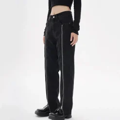 Jeans*Boogzel Clothing Zip Up Leg Grunge Jeans Black