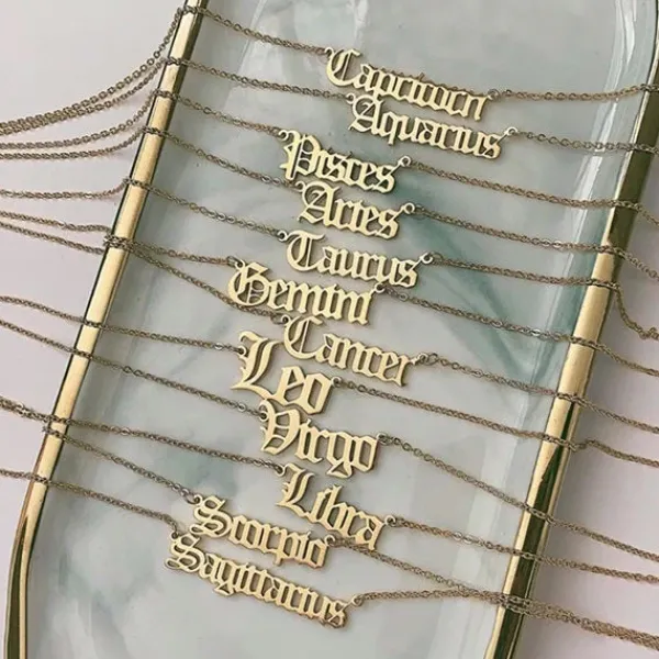 Necklaces & Chokers*Boogzel Clothing Zodiac Nameplate Necklace